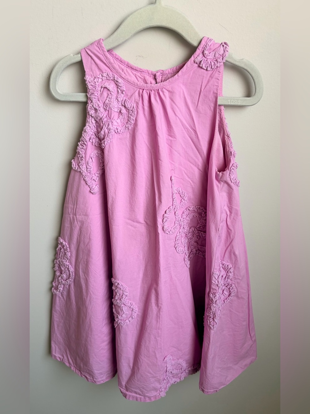 Zara Girls' Pink Sleeveless Embroidered A-Line Dress